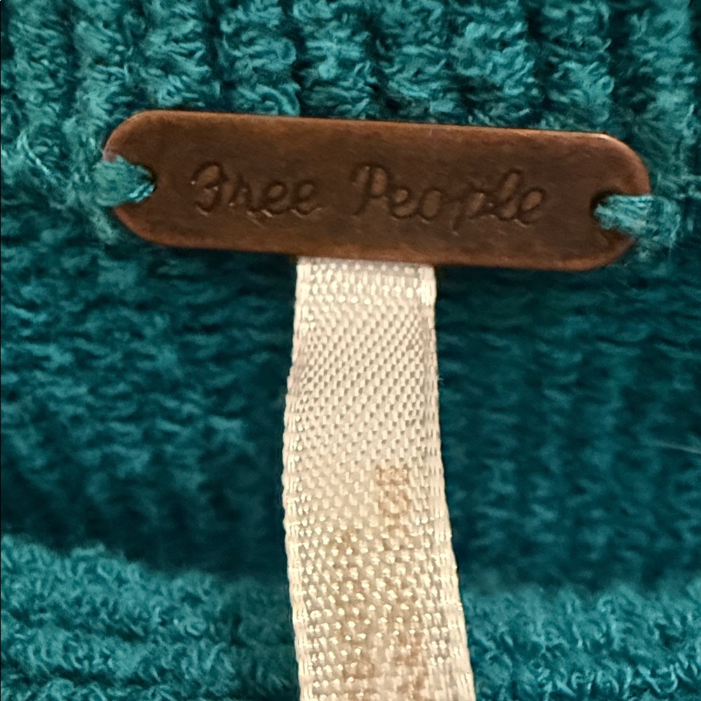 Free People Teal Women's Tunic Cowl Sweater - Picture 2 of 4